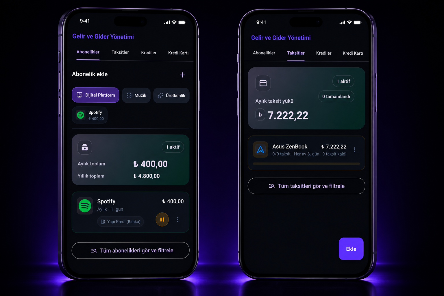 Vunera payments and subscriptions preview